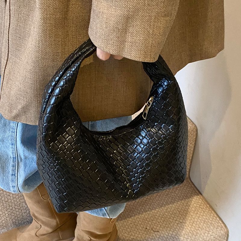 Borsa a tracolla in tessuto intrecciato di alta qualità, autunno inverno 2024, nuova per le donne, con texture di nicchia_voghion.com