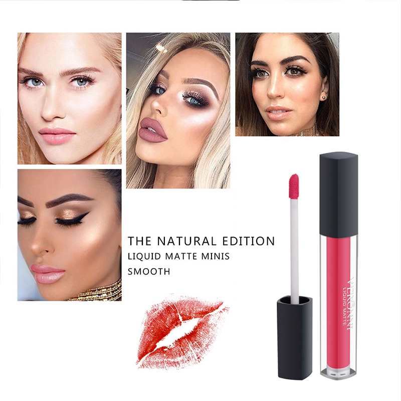 2024 2023Lip VERONNI Make-Up Matt Flüssigen Lippenstift Wasserdicht Antihaft Tasse Quadratische Röhre Sexy Nude Stil Lippen Farbe Ma_voghion.com