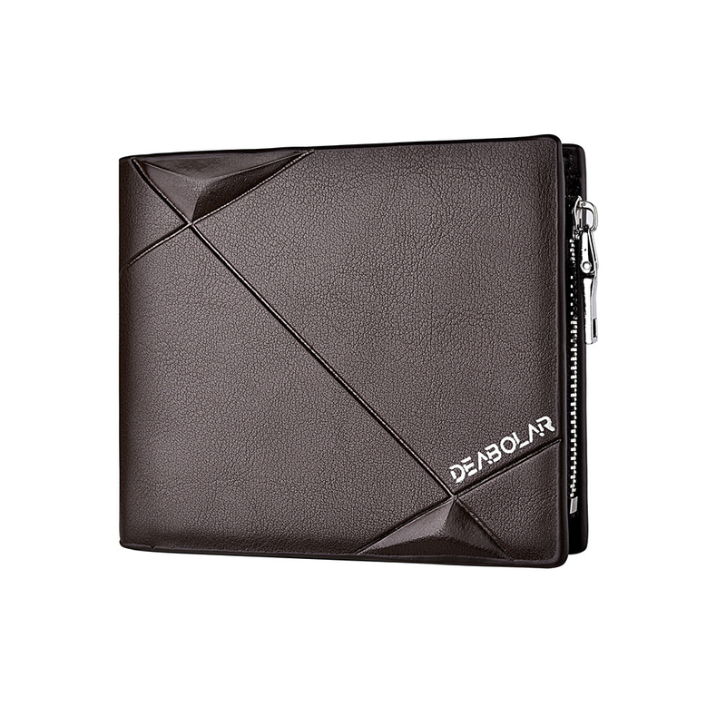Billetera corta horizontal con clip para billetes, 70 % de descuento, personalizada, con cremallera, de cuero para negocios._voghion.com