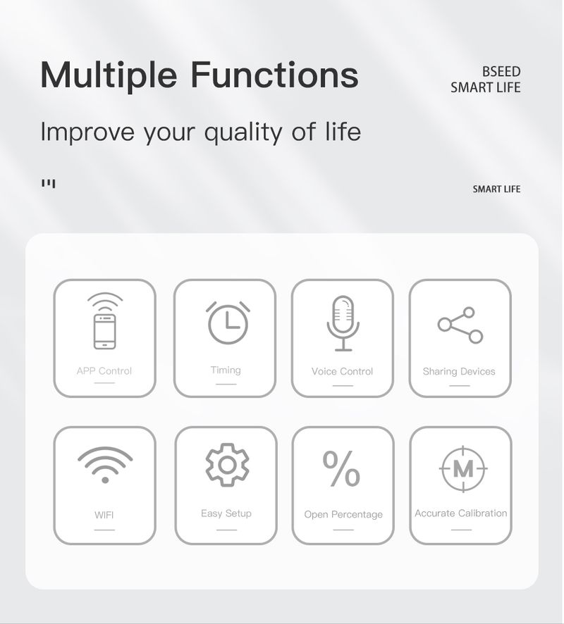 BSEED Wifi spínač závěrky dotykový spínač pro motorový váleček BDS procentuální ovládání podpora aplikace Tuya Smart Life Alexa_voghion.com