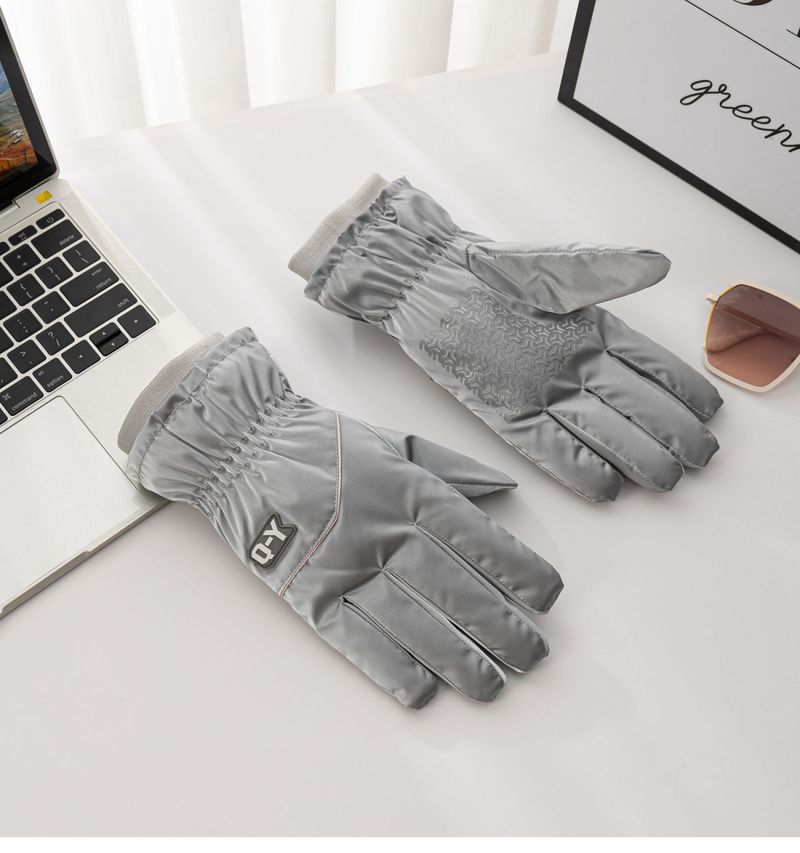 Luvas de ciclismo de lã grossa feminina com tela sensível ao toque e luvas de algodão quentes e impermeáveis para andar de bicicleta elétrica no inverno_voghion.com