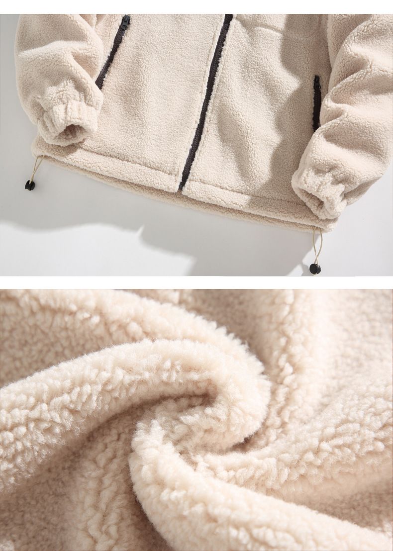 Men's Clothing Winter Lambswool Label Embroidery Cotton Padded Jacket Hooded Fur Coat Cotton Thickened Jacket_voghion.com