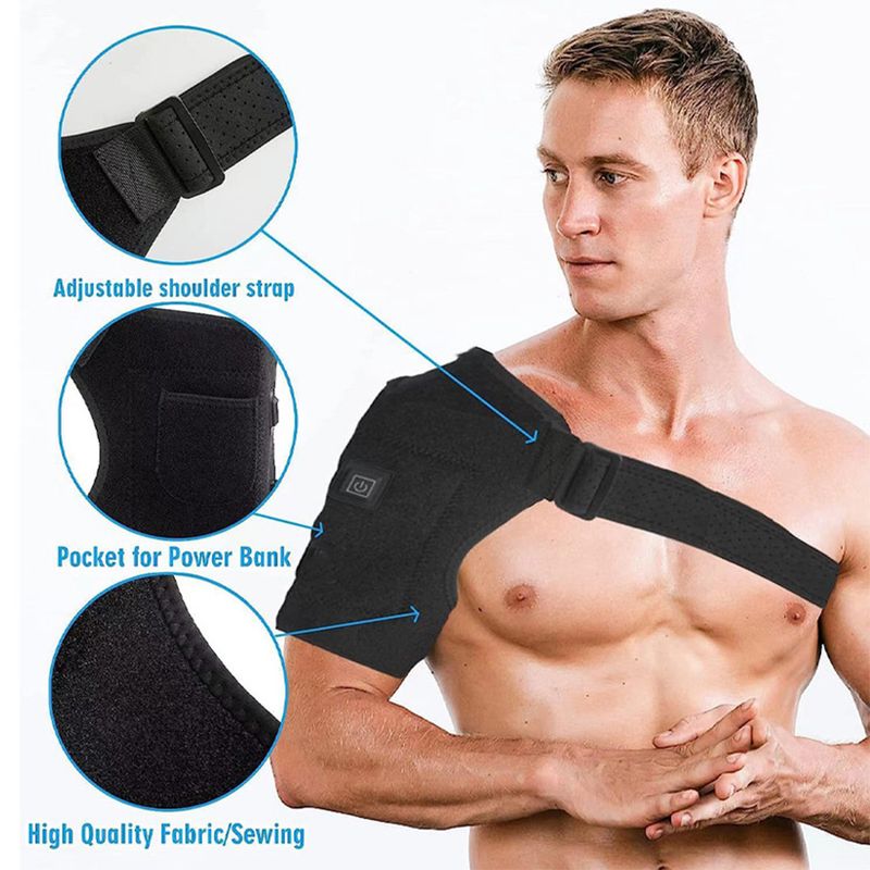Intelligent heating shoulder pad USB electric heating shoulder pad middle aged and elderly wormwood hot compress physiotherapy heating shoulder pad_voghion.com