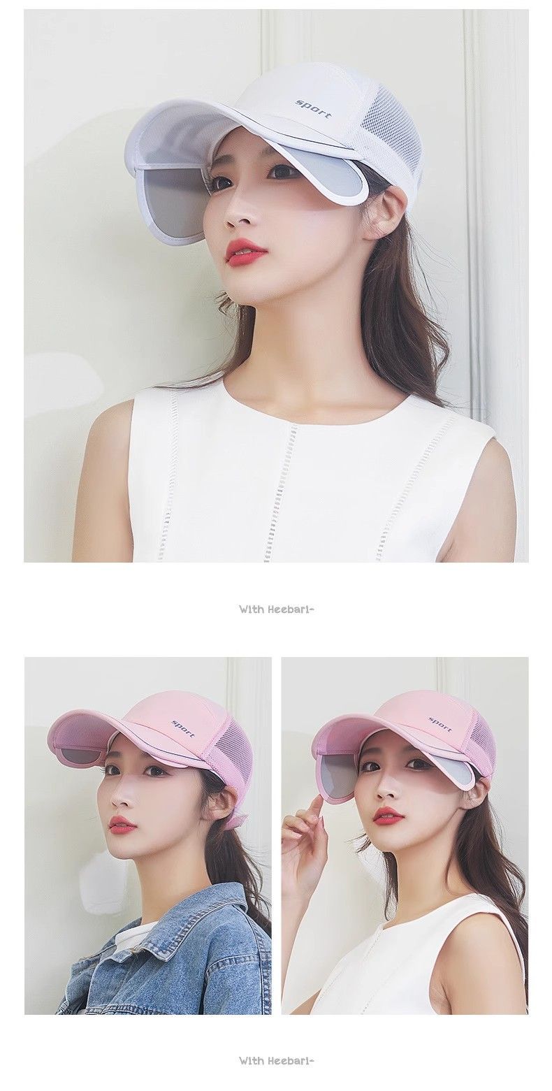 Spring Reflective Printed Summer Outdoor Retractable Large Eave Net Hat, Male And Female Sunshade Pull-out Edge Fishing_voghion.com