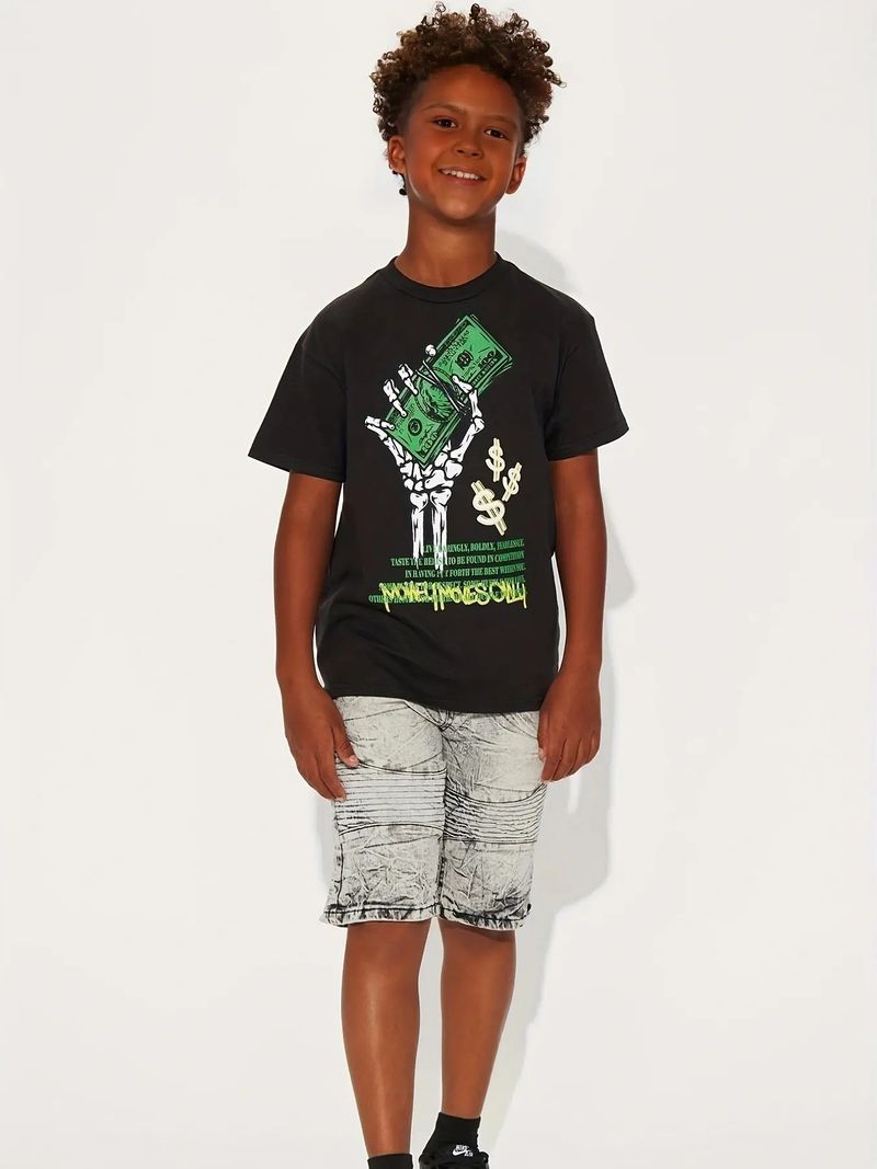 Mother&Kids Boy's T-shirt Summer children handsome trend letter-printed short-sleeved T-shirt sportswear_voghion.com