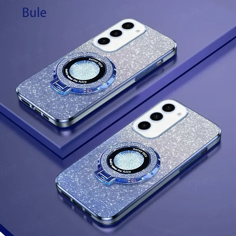 Funda de TPU con anillo magnético y purpurina para Samsung Galaxy S25 Ultra, S24, S23 FE, S22, S21, S20, S10 Plus, Note 20 Ultra Pro_voghion.com