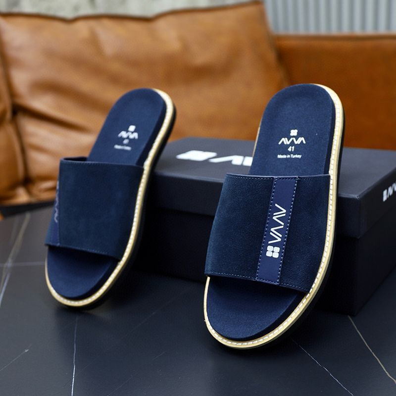 Herren Wildleder Bequeme Leichte Ein-Wort-Hausschuhe Hochwertige Mode Vielseitige Casual Beach Sandalen_voghion.com