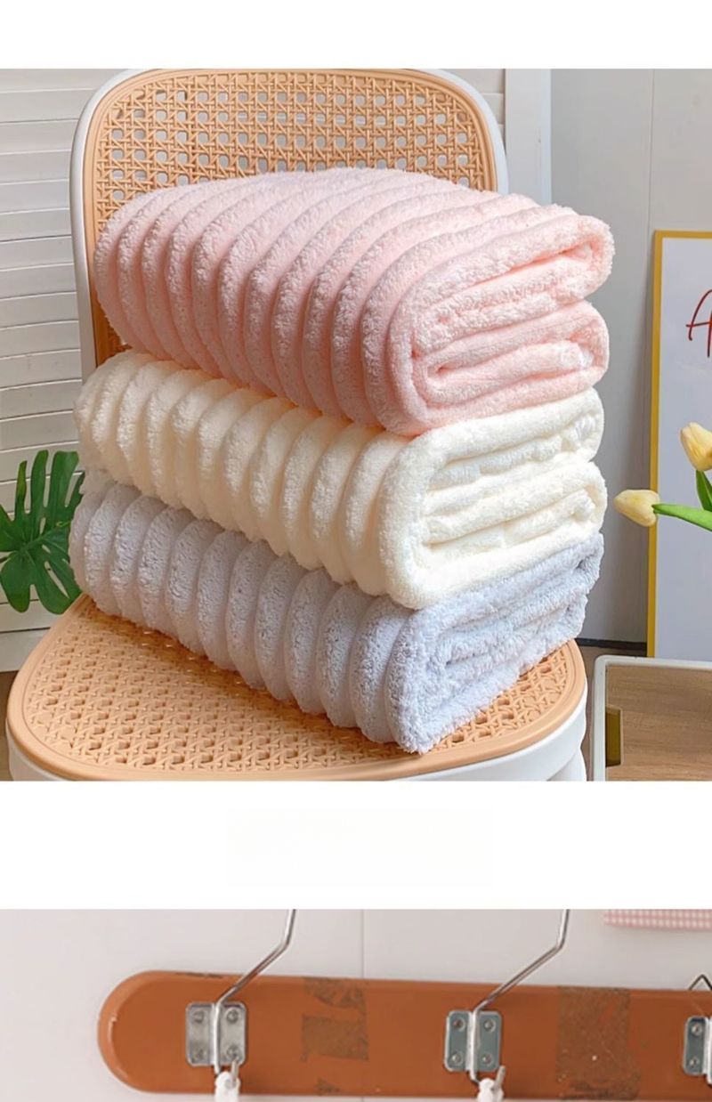 Serviette de bain en polaire corail, bonnet de séchage pour cheveux, ensemble de deux ou trois pièces pour femmes, nouveau, portable, enveloppant, absorbant pour adultes_voghion.com