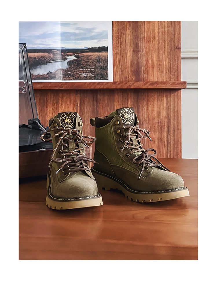 Fashionable Pairs Of Shoelaces Hiking Parka Couple Models Worker Boots_voghion.com