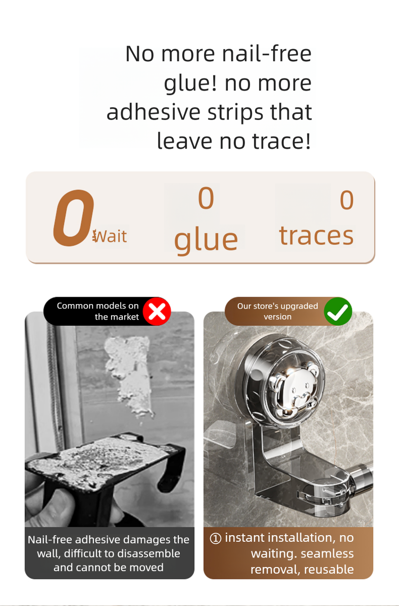 Suction Cup Bathroom No-Drill Telescopic Bar Storage Rack Washroom Bath Towel Organizer Hanger_voghion.com