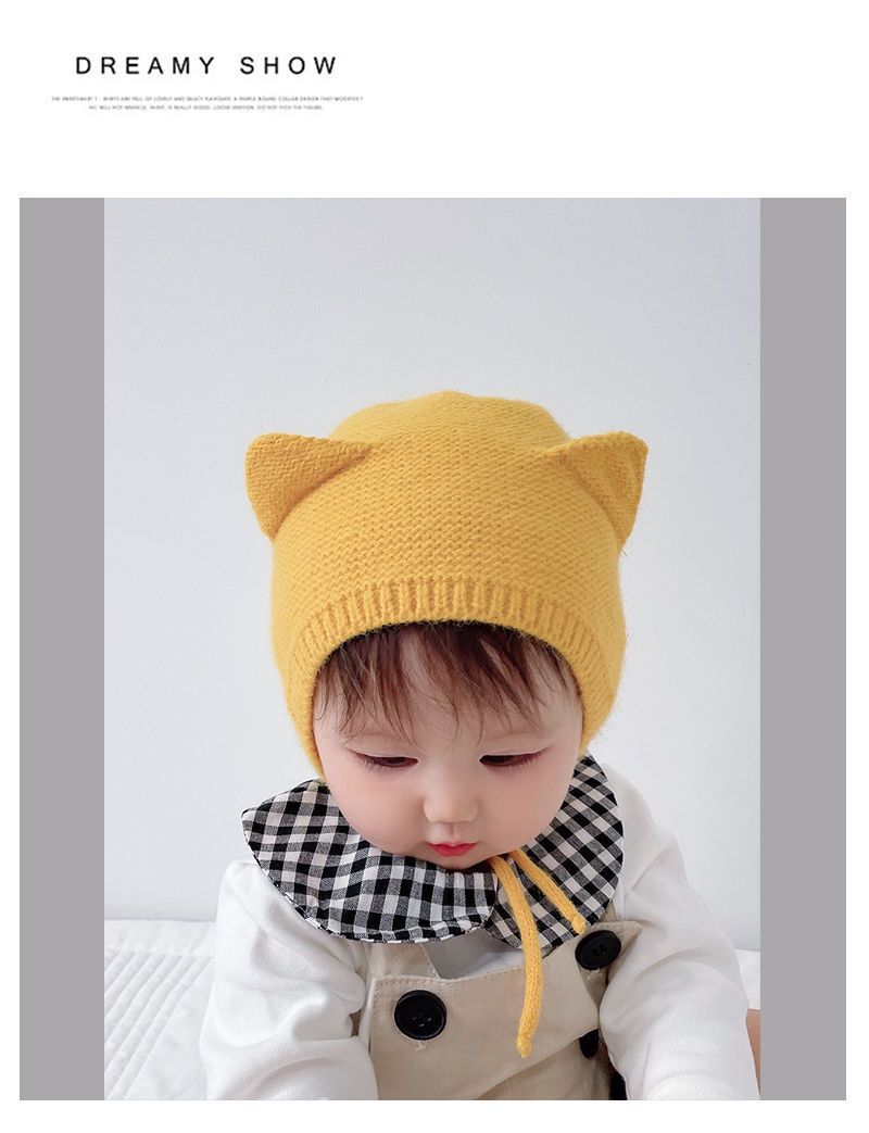 Cappelli per bambini Cappello per bambini Autunno e inverno nuovo simpatico cappello di protezione per le orecchie cappello pullover per bambini cappello lavorato a maglia per bambini_voghion.com