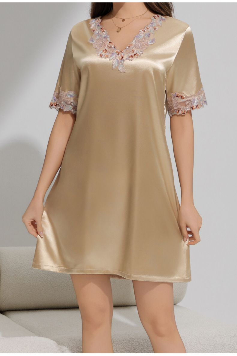 Pigiama da notte in seta confortevole da donna, sottile, estivo, da casa_voghion.com