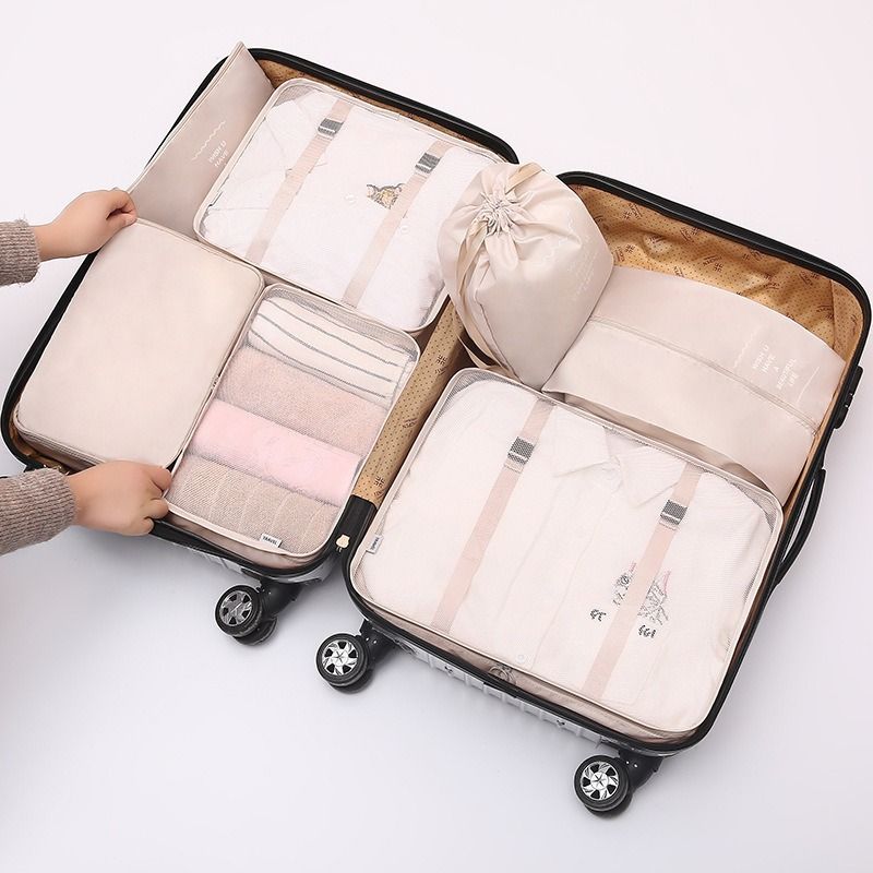 7-Piece Waterproof Travel Organizer Set - Large Capacity Packing Cubes For Clothes Shoes & Electronics (Compression Multi-Purpose Durable Foldable)_voghion.com