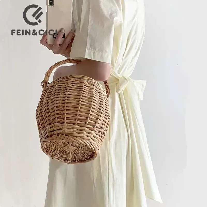 Borsa a secchiello in vimini da donna, estiva, da spiaggia, in rattan naturale, in paglia, fatta a mano, intrecciata, nuova 2022_voghion.com