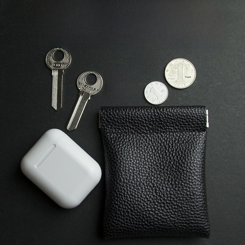 Leren granaatscherfclip portemonnee mini bluetooth headset opbergzak kleine portemonnee kaarthouder voor datakabelopslag_voghion.com