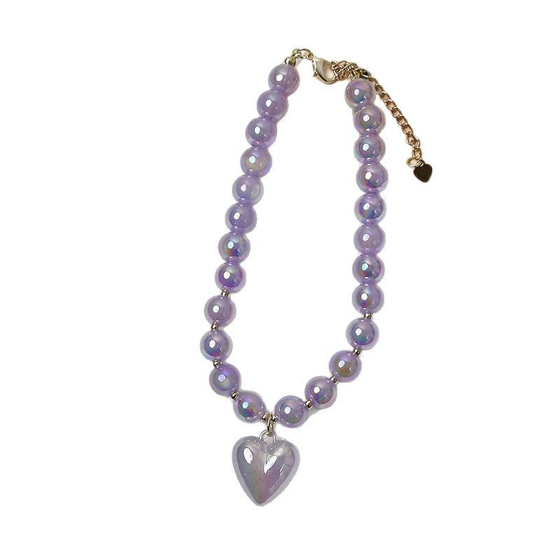 Nuovo dolce collare trasparente colorato perline gatto cane cucciolo collana ciondolo cartone animato accessori per animali domestici_voghion.com
