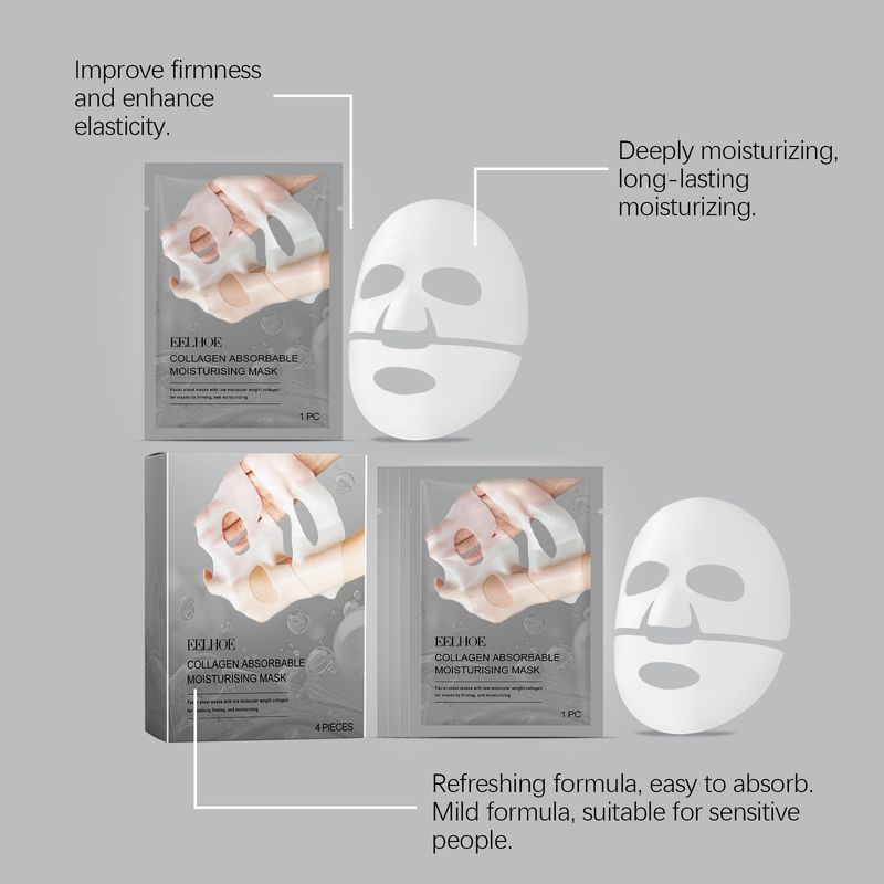 Kollagen fuktighetsgivende maskeserie fuktighetsgivende ansiktshud hudpleie fuktighetsgivende nærende plastermaske_voghion.com