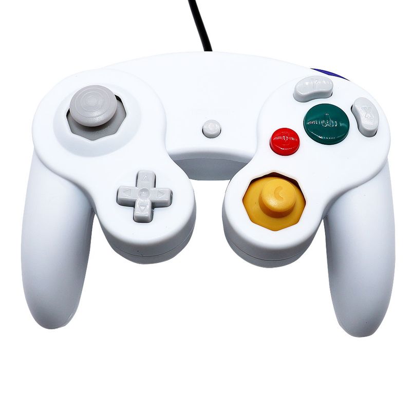 Game Single Three Point Blue Black White Silver GameCube Controller NGC Wired Console_voghion.com