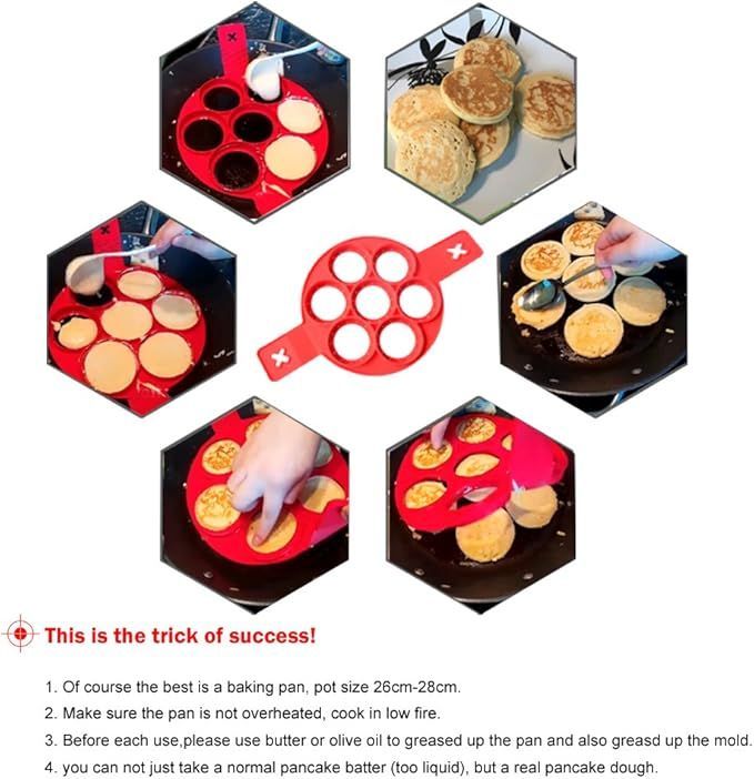 Pancake Molds Ring Fried Egg Mold Reusable Silicone Non Stick Pancake Maker Egg Ring Maker_voghion.com