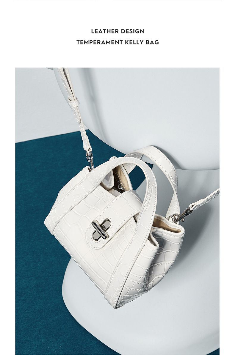 Genuine Leather Women's Bag Commuter Messenger Bag Crocodile Pattern Light Luxury Niche High End Vegetable Basket Tote Bag_voghion.com