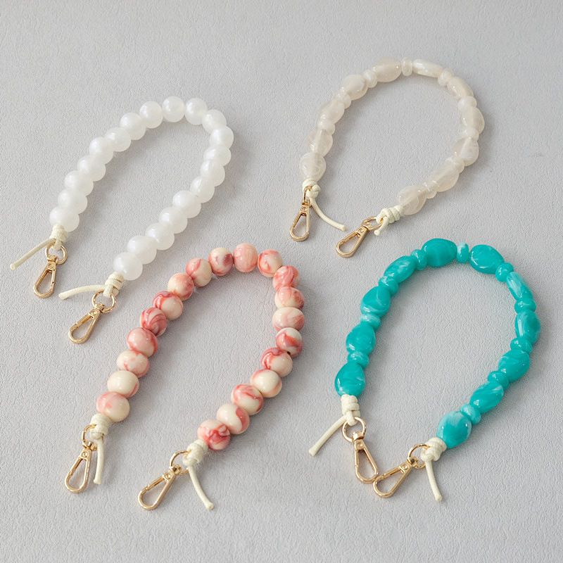 Fashion Acrylic Versatile Iridescent Bead Accessories Strap Single Shoulder Lanyard Bag Phone Chain_voghion.com