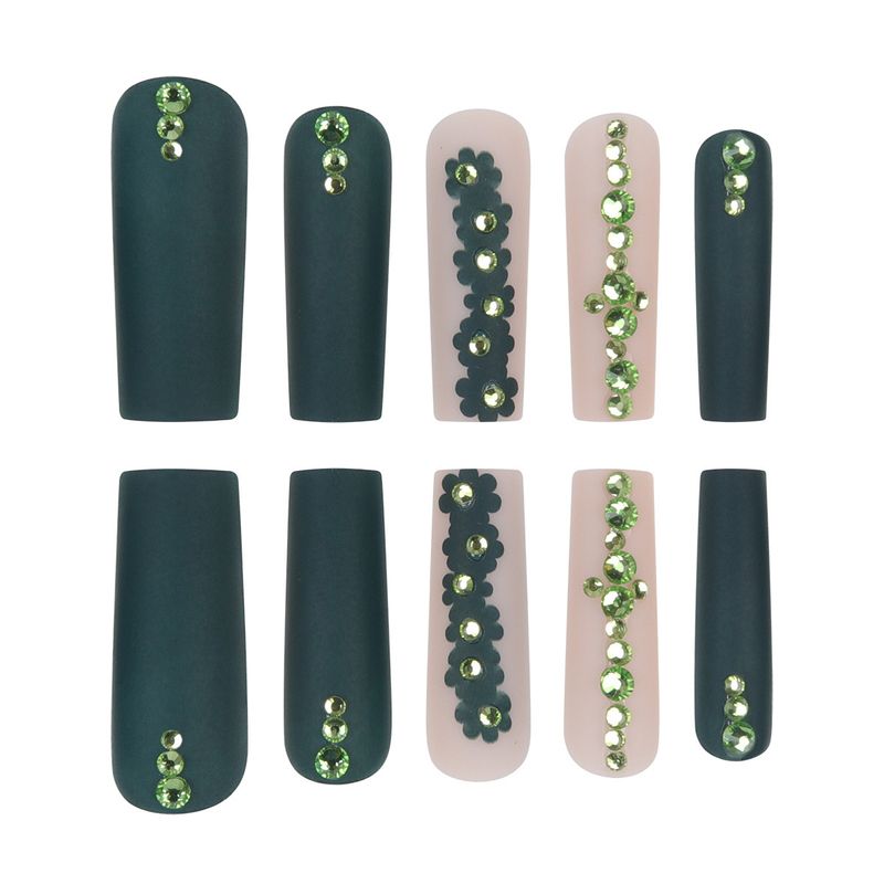 Elegant Press-On Nails Set - Long Matte Fake Nails With Glue & Gel Pads, Trendy Ins Style, Reusable & Lightweight For Daily Wear_voghion.com