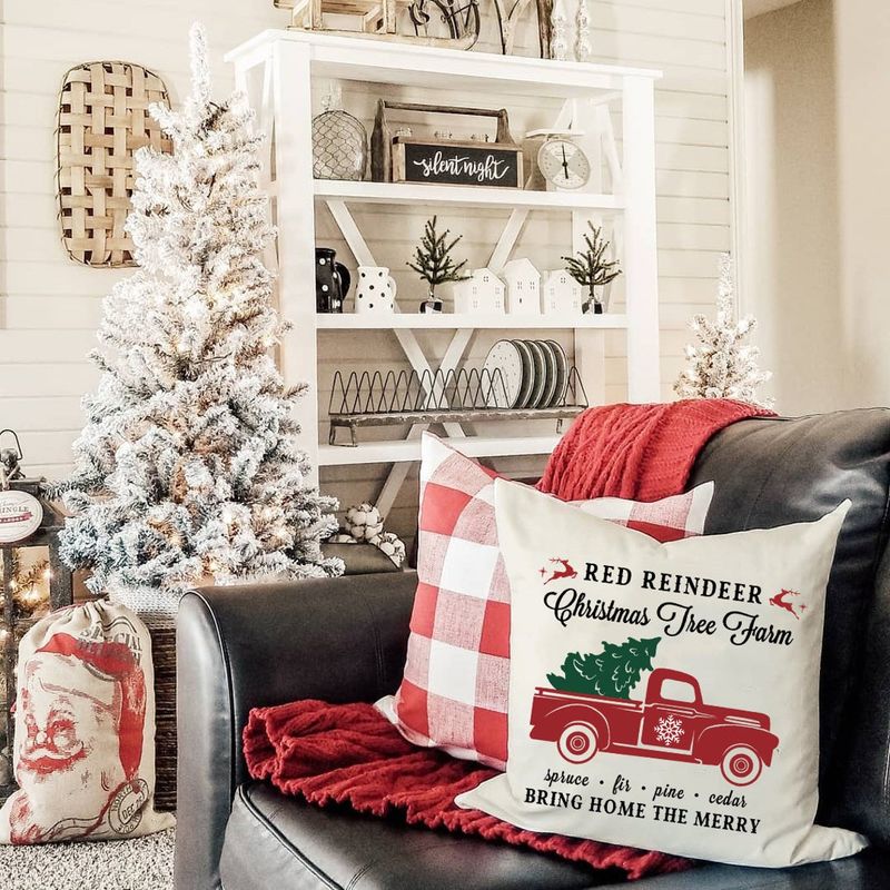 Housses de coussin en lin de Noël Housse de coussin pour canapé Salon Oreillers décoratifs minimalistes Décoration d'intérieur moderne_voghion.com