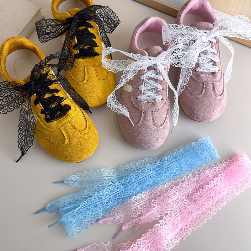 Accessori in pizzo bianco, lacci per scarpe con fiocco, perle, scarpe da ballo adattabili, scarpe casual, scarpe sportive, stile Ins_voghion.com