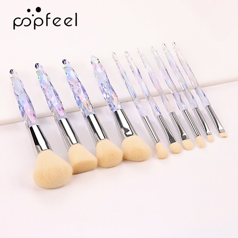 Make-up-Tool-Kits 10 stücke Kristall Make-Up Pinsel Diamant Griff Augenbraue Pinsel Schönheit Werkzeuge TOOL002_voghion.com