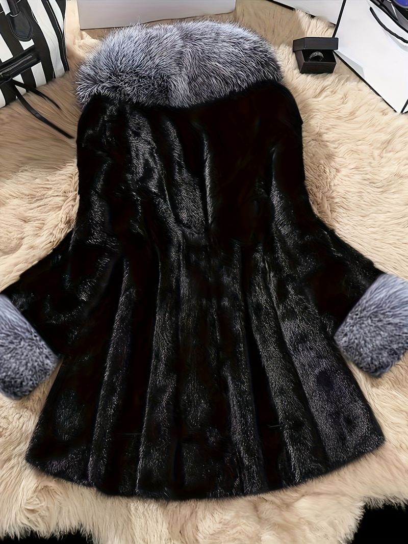 Elegante cappotto invernale formale/semi-formale, tipo mantello, nero/grigio, con tasche laterali, non elasticizzato, per il freddo_voghion.com