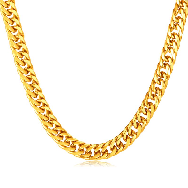 Collana in acciaio inossidabile OPK per uomo, catena cubana spessa, ciondolo in acciaio al titanio unico e alla moda_voghion.com