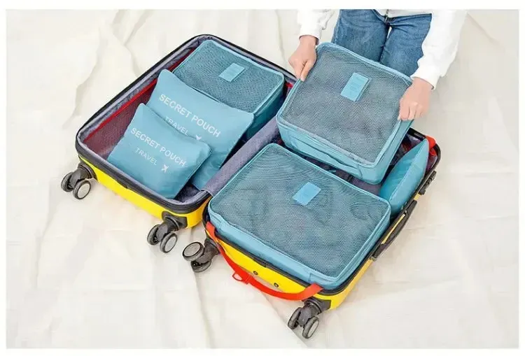 6-teiliges Set mit rosa-blau-grauen Reise-Aufbewahrungstaschen mit großer Kapazität, wasserdichter Gepäckunterwäsche und Reißverschluss 250318l_voghion.com