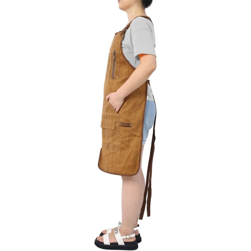 Long Heavy Duty Waxed Canvas Tool Apron Carpenter Aprons Woodworking Aprons Carpenters WaterResistant 18 Oz Fully Adjustable To_voghion.com