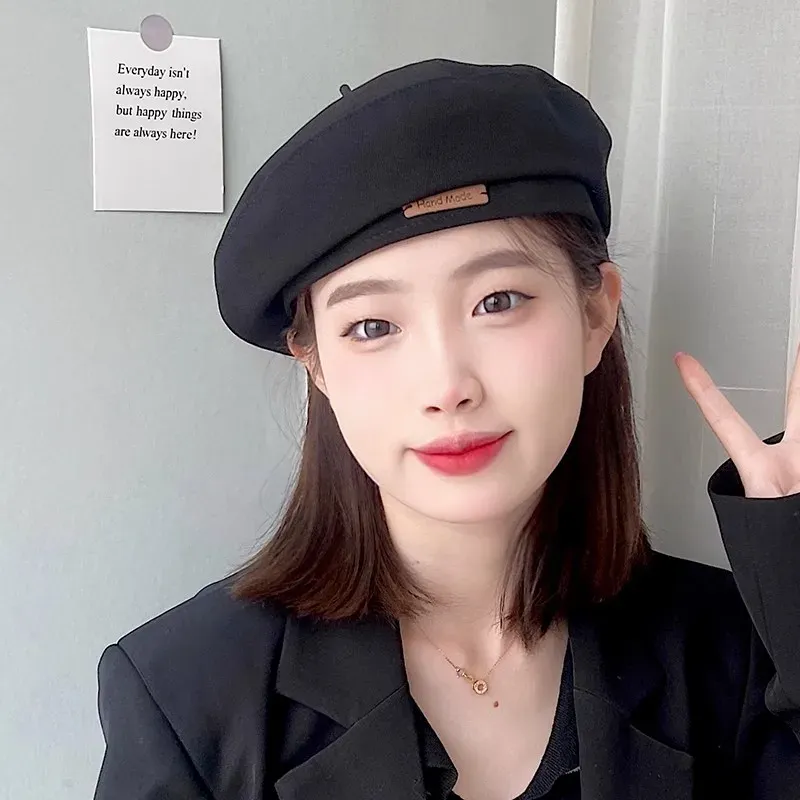 Neuheiten Herbst Winter Neue süße kühle leichte Wollmützen Mode Britischer Künstlerstil Retro Vielseitige Baskenmützen für Frauen_voghion.com