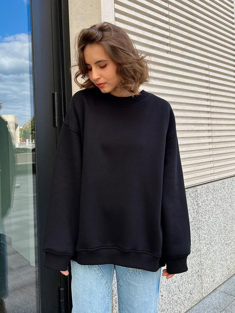 Robe femme col rond sweat à capuche ample femme_voghion.com