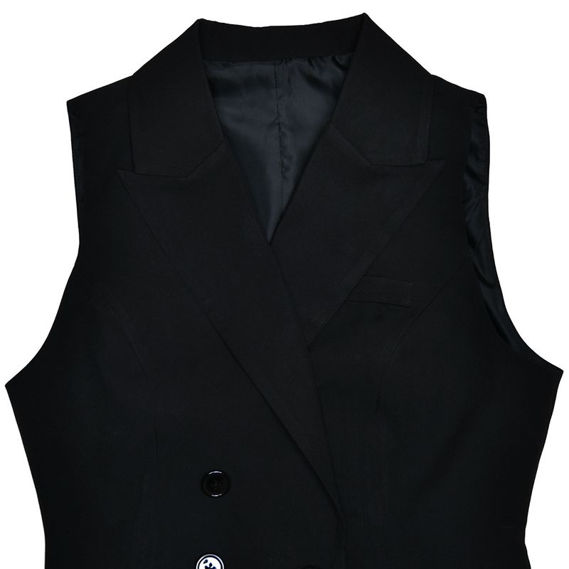 Vêtements pour femmes tempérament d'automne élégant nouveau costume jupe longue gilet sans manches jupe longue plissée costume deux pièces_voghion.com