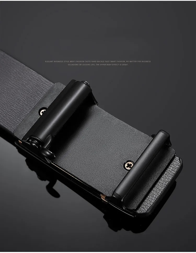 HOT Automatic Alloy Buckle High Quality Fashion Business Cow Genuine Leather Belt for Men_voghion.com