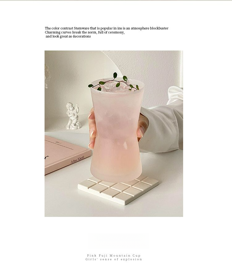 Kreatives, mattiertes Sanduhrglas, personalisierter Trinkbecher für den Haushalt, zur Taillenformung, für Saft, Cocktails, Kaffee, Getränke_voghion.com