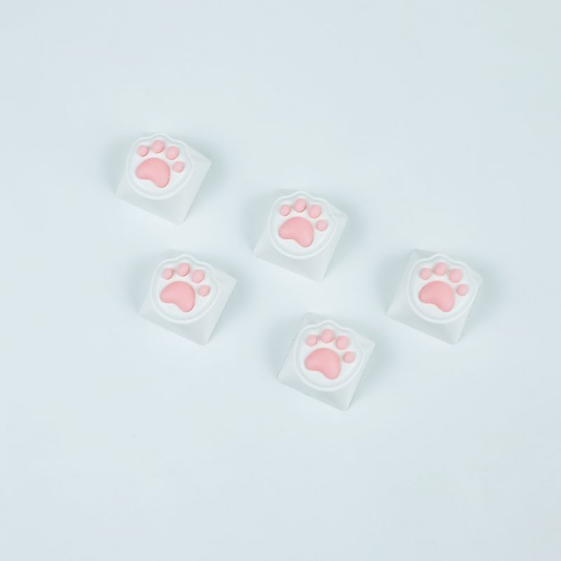 syct Tastiera meccanica con asse trasversale rosa, carina, in morbido silicone 3D, con zampa di gatto, ESC, regalo personalizzato_voghion.com