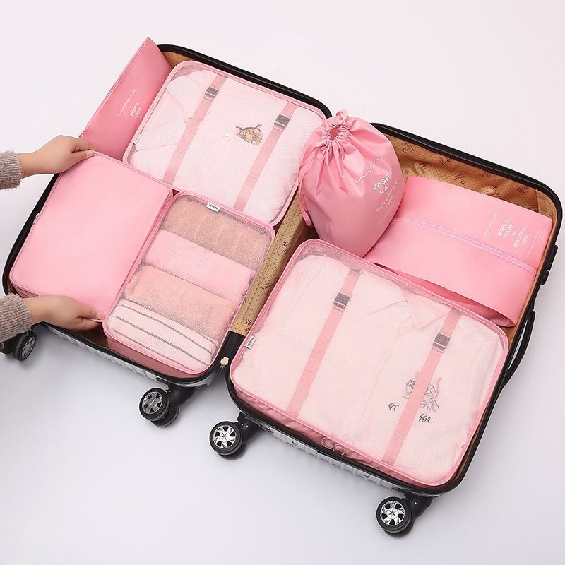 7-Piece Waterproof Travel Organizer Set - Large Capacity Packing Cubes For Clothes Shoes & Electronics (Compression Multi-Purpose Durable Foldable)_voghion.com