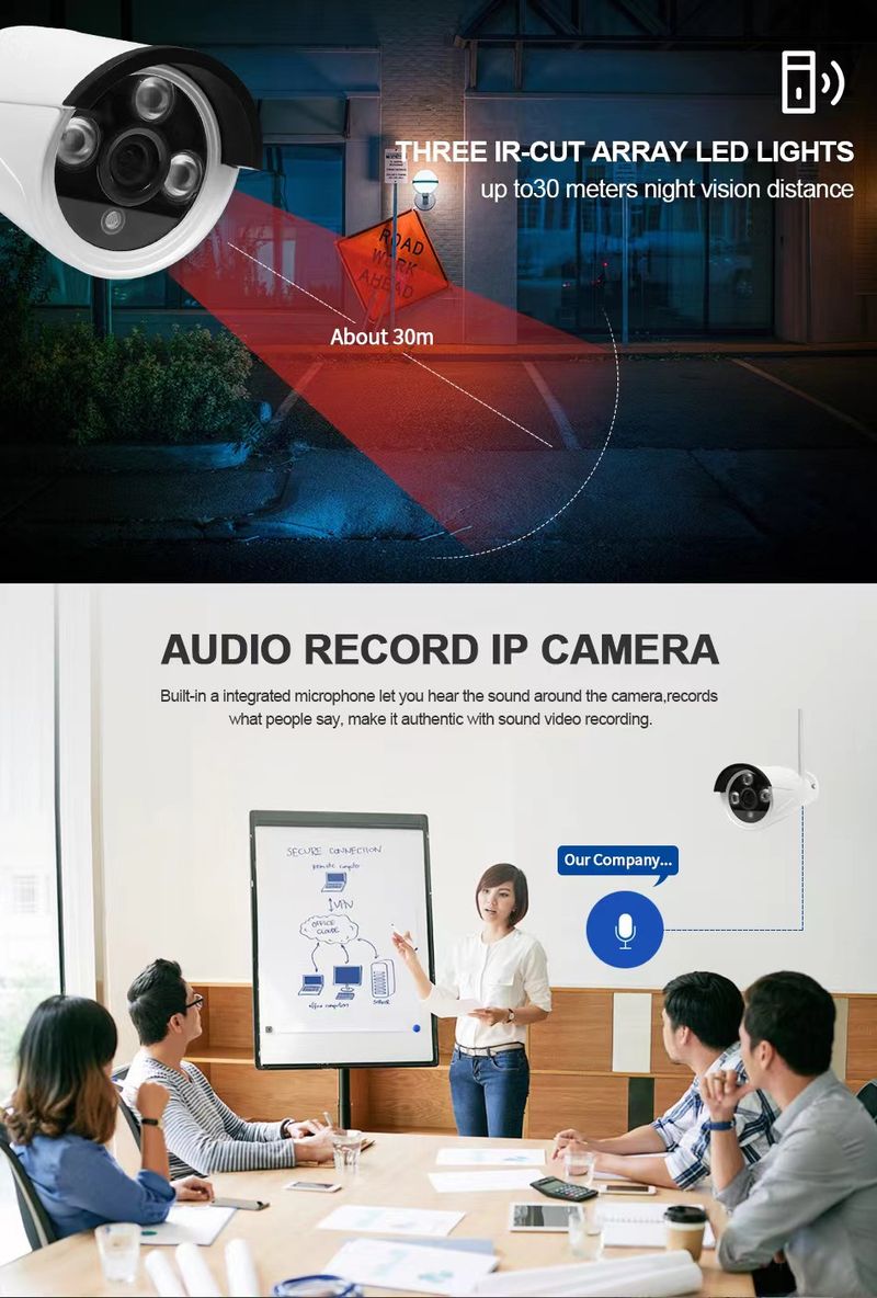 4K Wireless Security Camera System With Night Vision, 4CH NVR, WiFi Remote Viewing, US/EU/UK/AU Plug Options_voghion.com