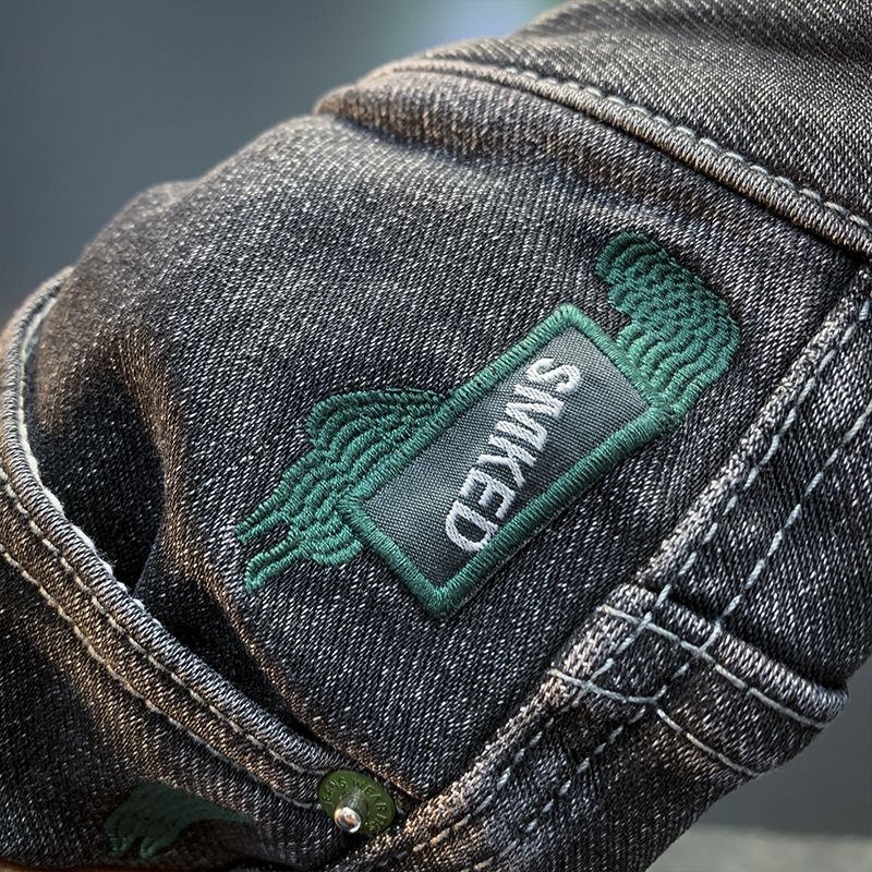 Jeans für Männer im Frühjahr 2024, High-End-Print-Trend, elastisch, leichter Luxus, kleines Bein, Haren American Long_voghion.com