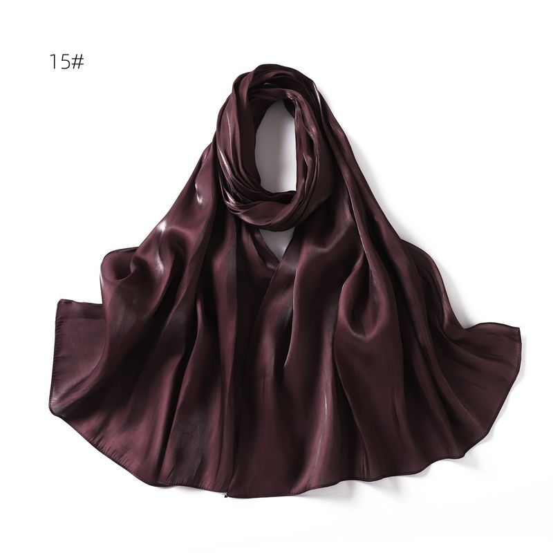 Unisex Solid color soft shimmering satin scarf women's scarf sunblock shawl Muslim_voghion.com