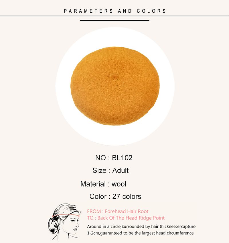 New Arrivals Geebro Women Fashion Wool Berets Hats Solid Color Beret Female Bonnet Autumn Winter All Matched Warm Walking Caps_voghion.com