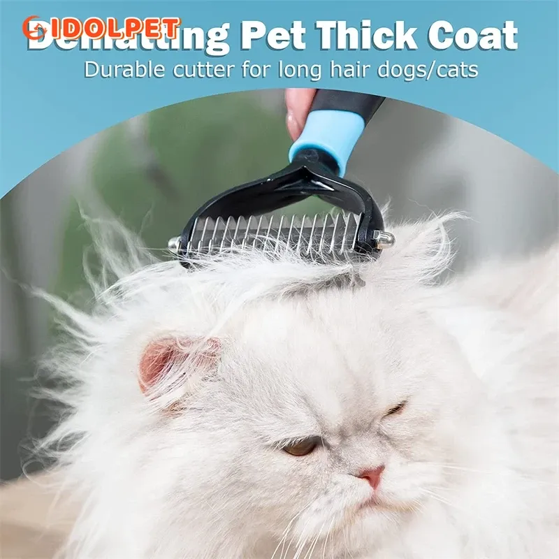 Double-sided Stainless Steel Dog Brush By PawParty Store_voghion.com
