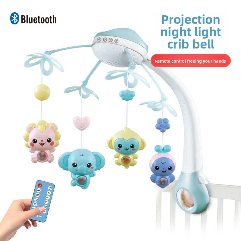 Hot-selling Music Rotating Projection Remote Control Bed Bell Toy 0-12 Months Newborn Baby Educational Early Education Rattle_voghion.com