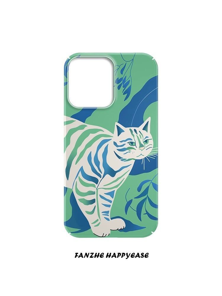 Coque rigide pour téléphone 11xs78, motif chat abstrait artistique, compatible avec les modèles 16, 15 et 14 pouces (13Pro, 12 et 11 pouces)._voghion.com