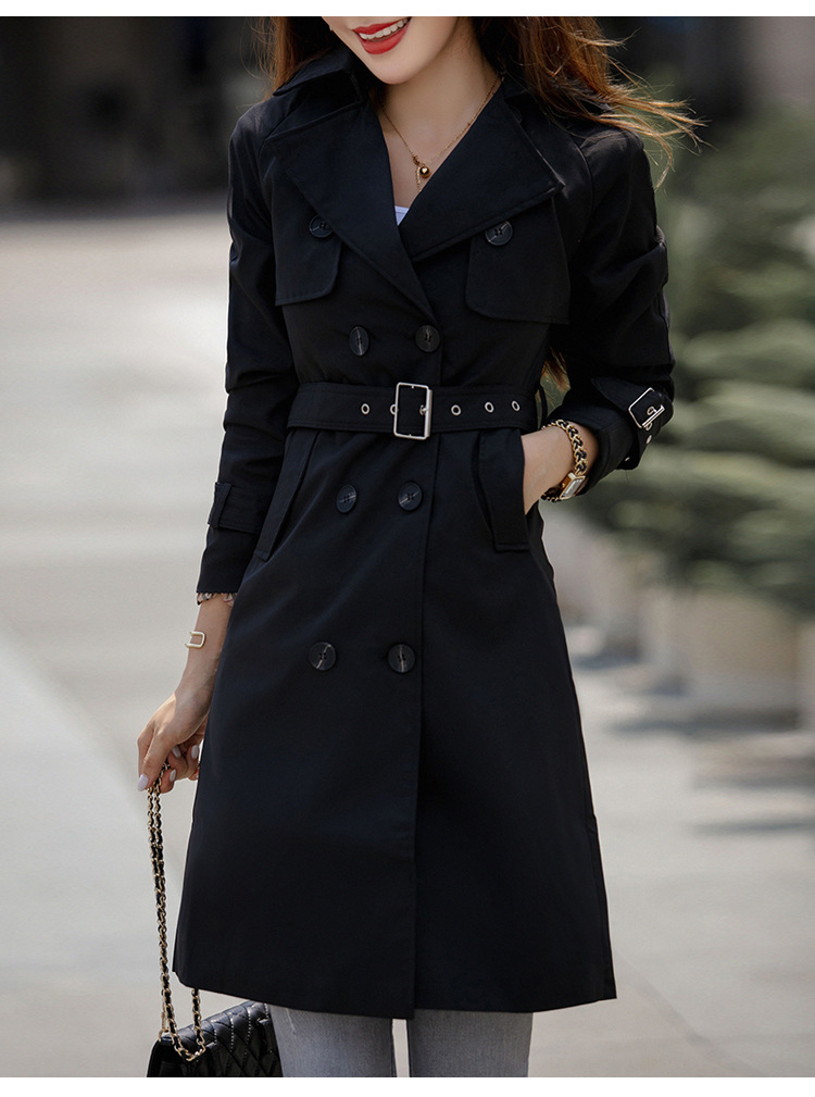 Waist Slimming Over-the-Knee Windbreaker Women's Mid-Length Fashion Short Jacket_voghion.com