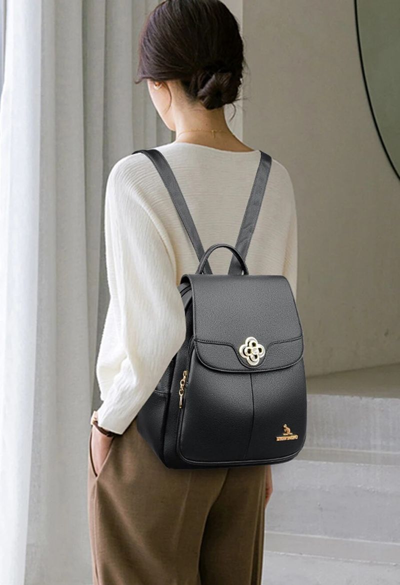 Zaino in vera pelle da donna Borsa a tracolla femminile di moda Sac a Dos Zaino da donna Mochilas Borse da scuola per adolescenti_voghion.com