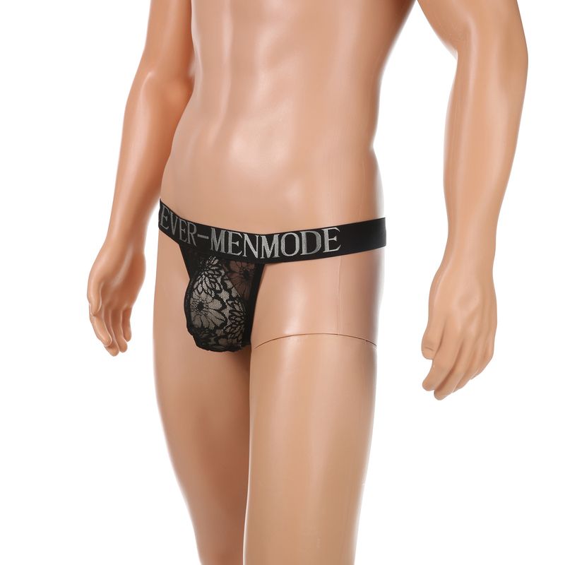 String érotique en dentelle super sexy pour hommes, taille basse, pure luxure, bikini transparent, pantalon T_voghion.com